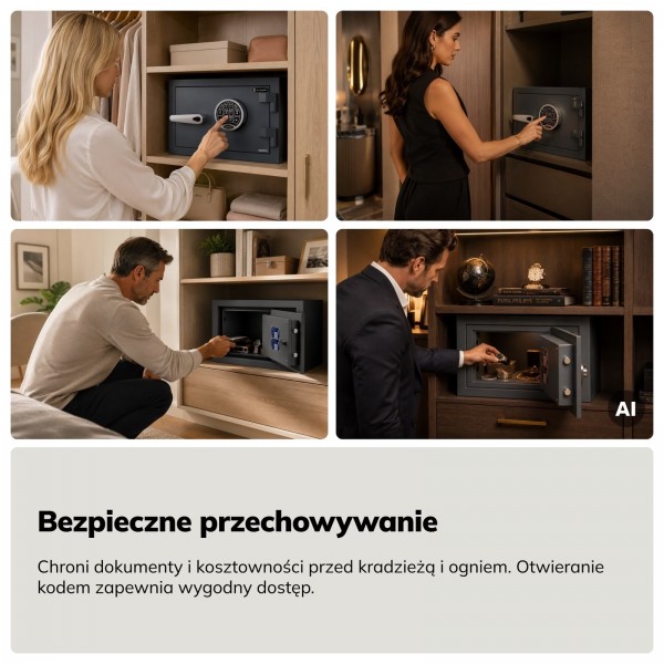Sejf antywłamaniowy S2 ognioodporny 30 min elektroniczny Edgar