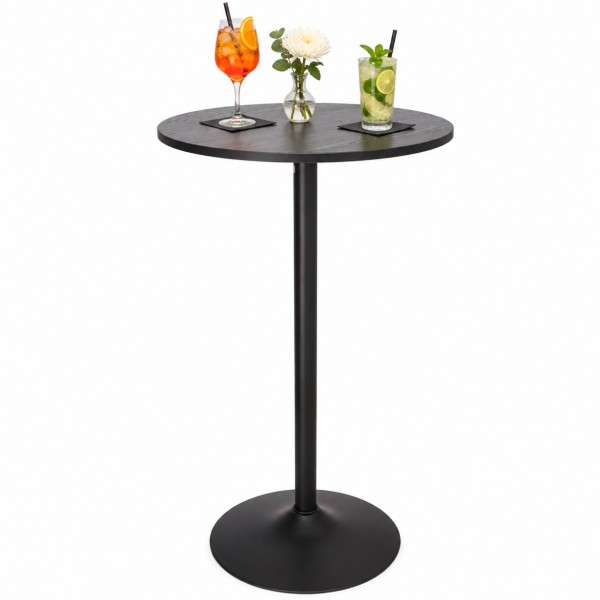 Stół barowy Hvar okrągły, czarny 60 cm