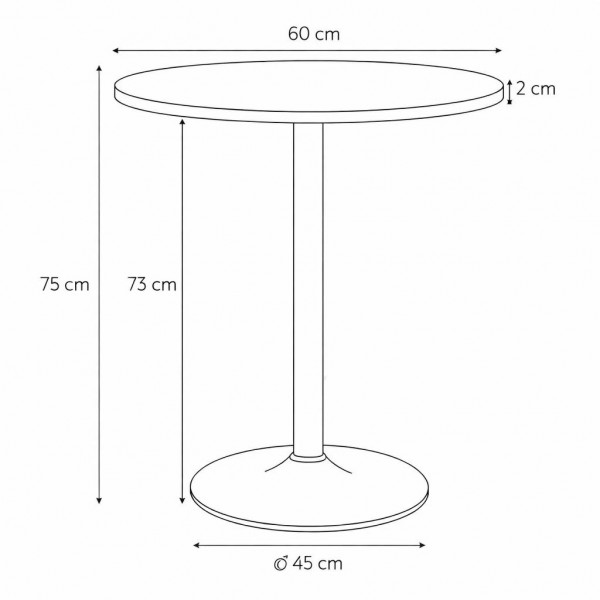 Mały stół do jadalni Hvar okrągły, czarny 60 cm
