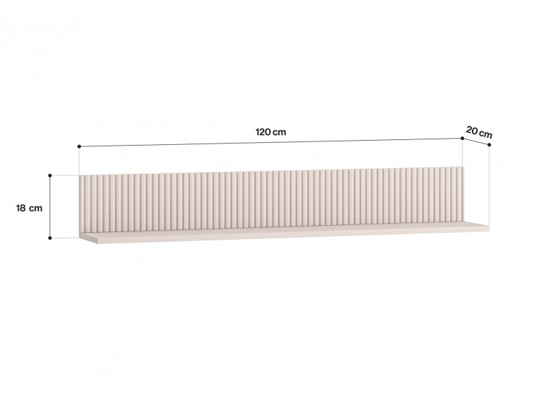 Półka ścienna 120 cm Dunea 10, kaszmir