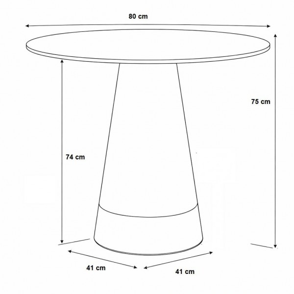 Mały stół do jadalni okrągły Soleilo Duo 80 cm, czarny/naturalny