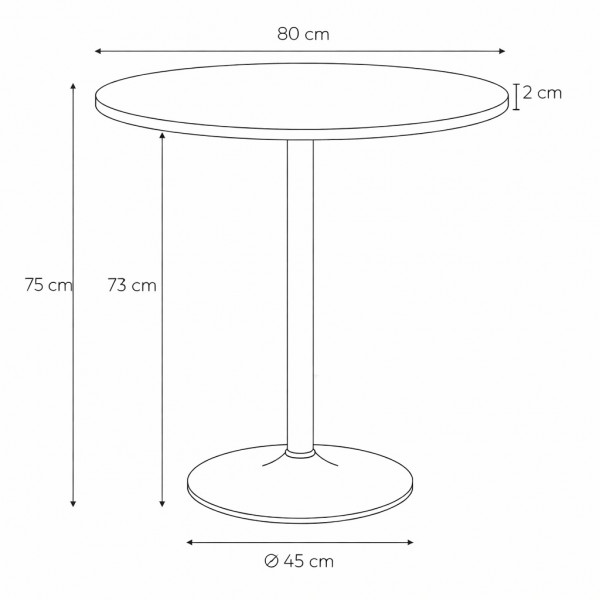 Stół okrągły Hvar 80 cm czarny do jadalni i kuchni