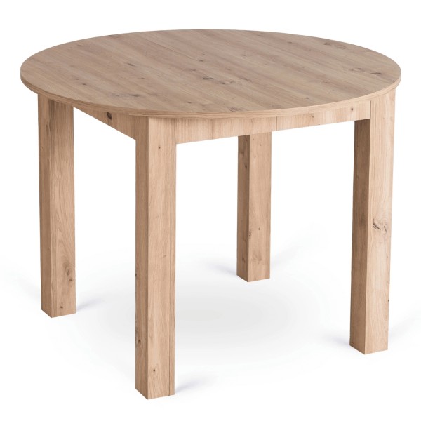 Okrągły stół rozkładany Harry 102-142 cm do małej jadalni, dąb artisan