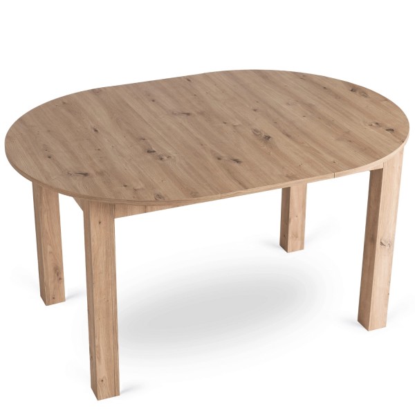 Okrągły stół rozkładany Harry 102-142 cm do małej jadalni, dąb artisan