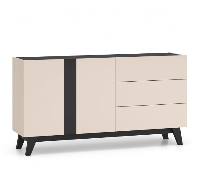 Komoda 160 cm Freshion 03, kaszmir / czarny