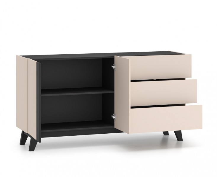 Komoda 160 cm Freshion 03, kaszmir / czarny