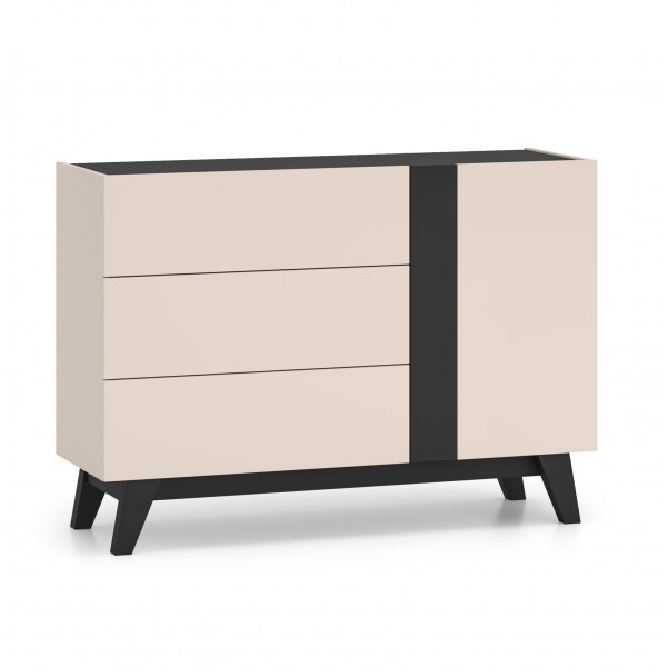 Komoda 120 cm Freshion 04, kaszmir / czarny