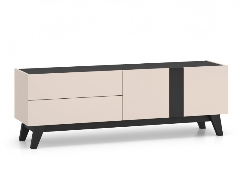 Stolik RTV 160 cm Freshion 05, kaszmir / czarny