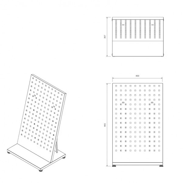 Tablica perforowana nablatowa 40x66 cm