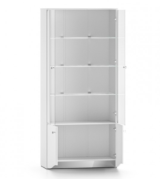 2-drzwiowa witryna Glamour 01, biały połysk