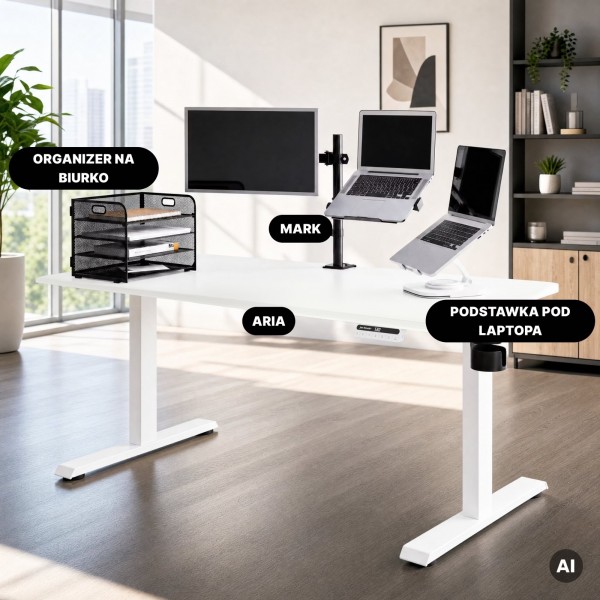 Uchwyt na monitor i laptop Mark, czarny