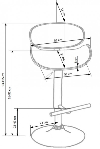 Designerskie krzesło barowe H44