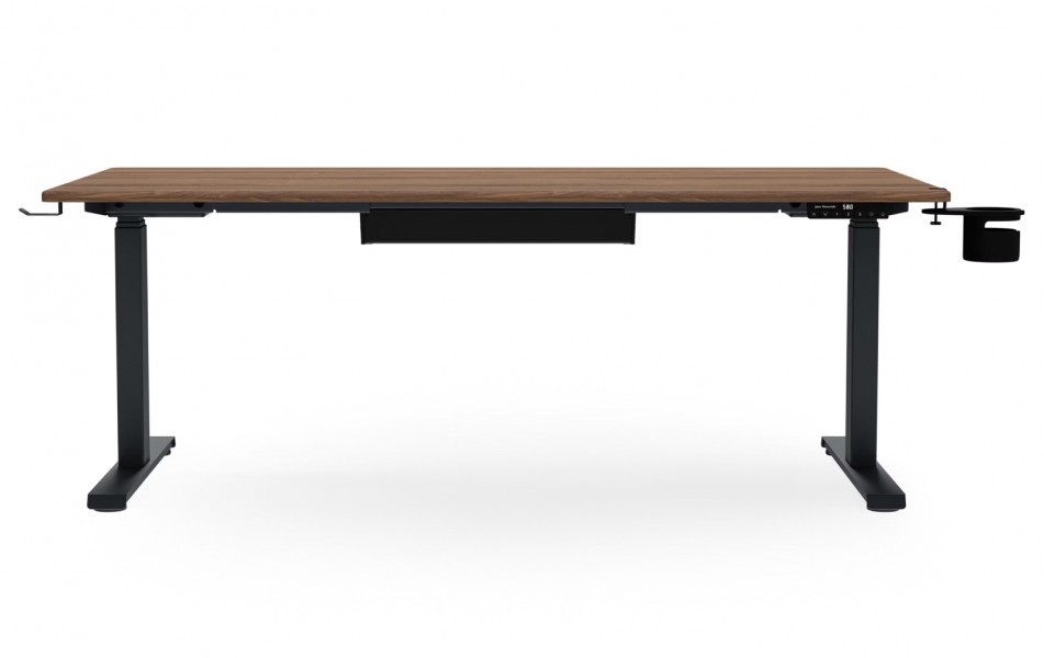 Duże biurko sit-stand do pracy Aria 160×80 cm, orzech/antracyt