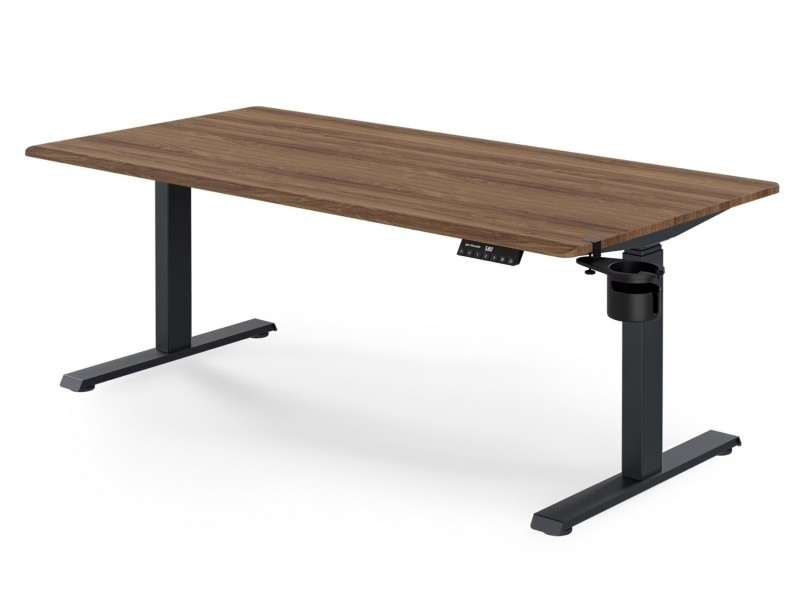 Duże biurko sit-stand do pracy Aria 160×80 cm, orzech/antracyt
