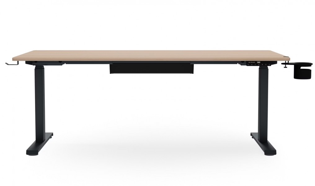 Duże biurko sit-stand do pracy Aria 160×80 cm, dąb sonoma/antracyt