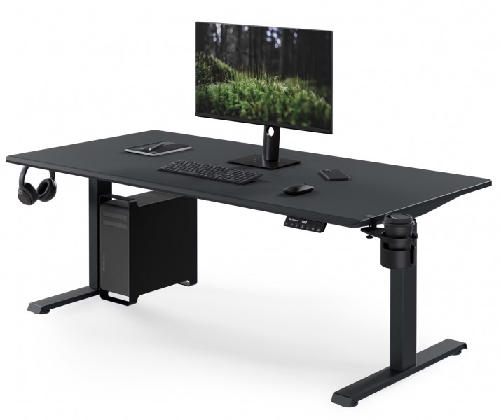 Duże biurko sit-stand do pracy Aria 160×80 cm, antracyt