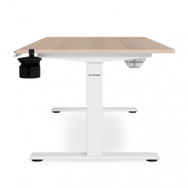 Duże biurko sit-stand do pracy Aria 160×80 cm, dąb sonoma/biały
