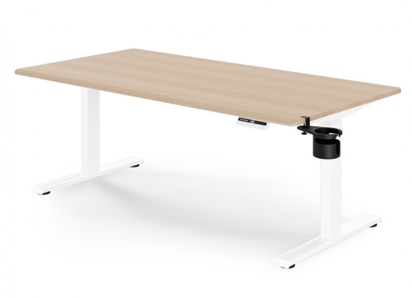 Duże biurko sit-stand do pracy Aria 160×80 cm, dąb sonoma/biały