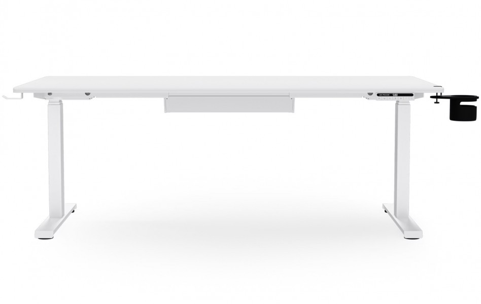 Duże biurko sit-stand do pracy Aria 160×80 cm, białe