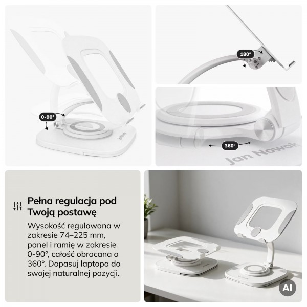 Stojak pod laptopa regulowany