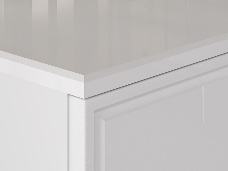 Szafka RTV 160 cm Goldin 06, biały połysk / złoty