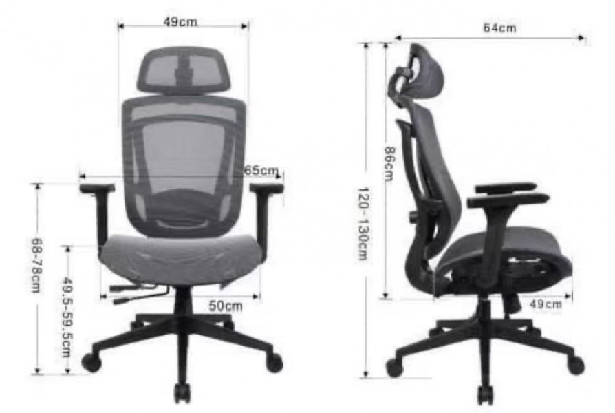 Fotel biurowy ergonomiczny siatkowy Basten, zgodny z normą BHP