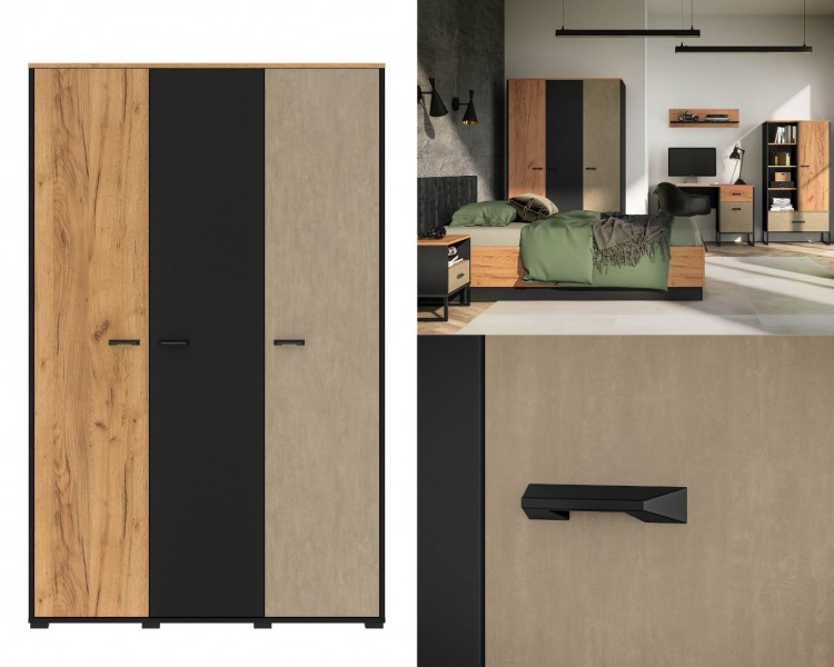 Szafa 120 cm z drążkami i półkami Colt 01 do pokoju młodzieżowego