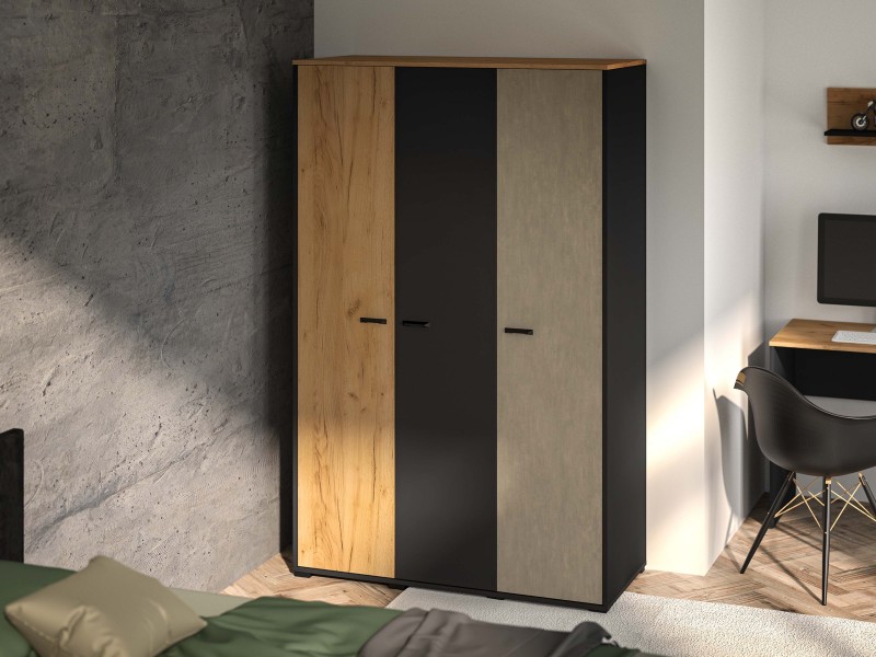 Szafa 120 cm z drążkami i półkami Colt 01 do pokoju młodzieżowego