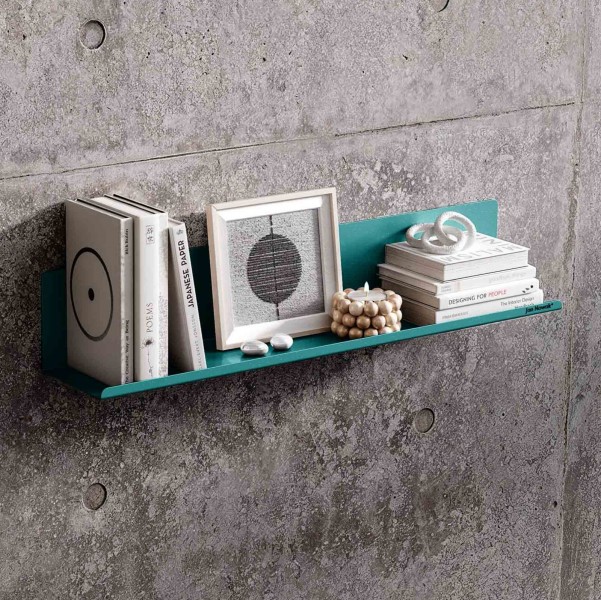 Metalowa półka ścienna Modern Joanne 70 cm, kolor morski