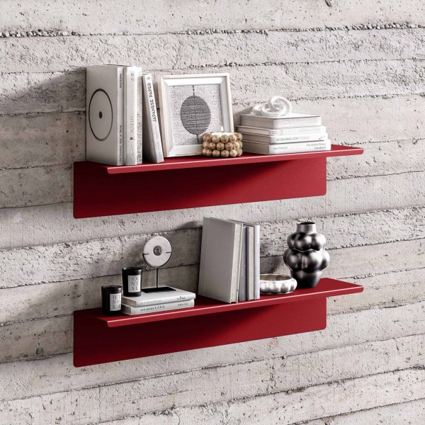 Metalowa półka ścienna Modern Joanne 70 cm, kolor czerwony