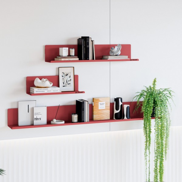 Metalowa półka ścienna Modern Joanne 70 cm, kolor czerwony