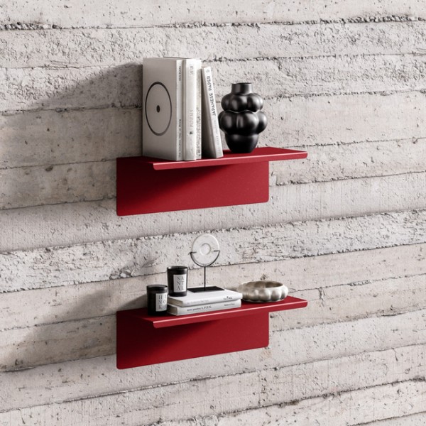 Metalowa półka ścienna Modern Joanne 40 cm, kolor czerwony