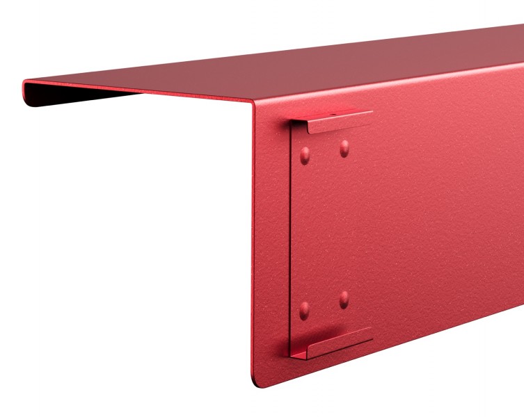 Metalowa półka ścienna Modern Joanne 120 cm, kolor czerwony