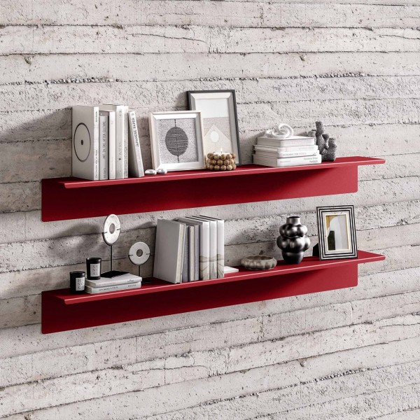 Metalowa półka ścienna Modern Joanne 120 cm, kolor czerwony