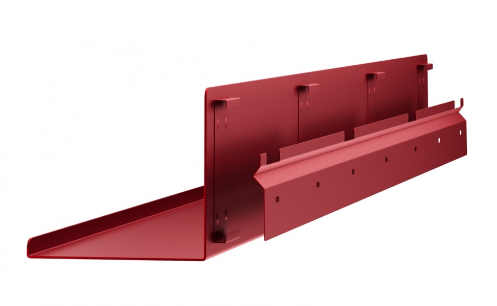 Metalowa półka ścienna Modern Joanne 120 cm, kolor czerwony
