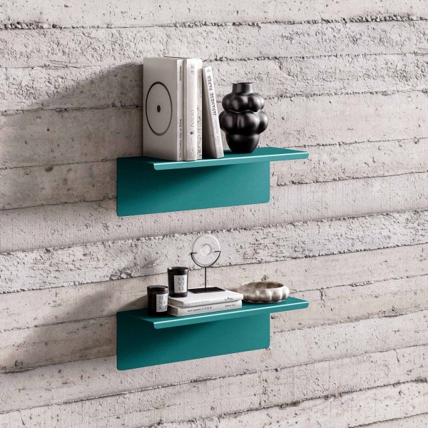 Metalowa półka ścienna Modern Joanne 40 cm, kolor morski