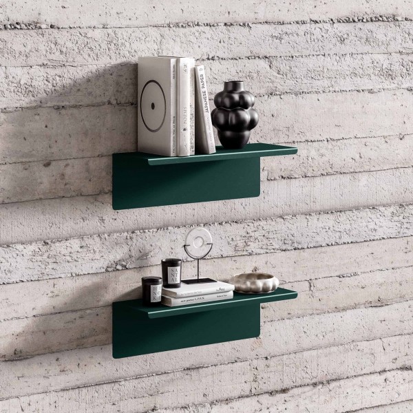 Metalowa półka ścienna Modern Joanne 40 cm, kolor butelkowa zieleń