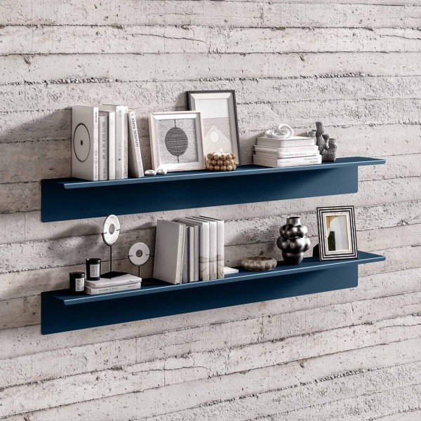 Metalowa półka ścienna Modern Joanne 120 cm, kolor granatowy