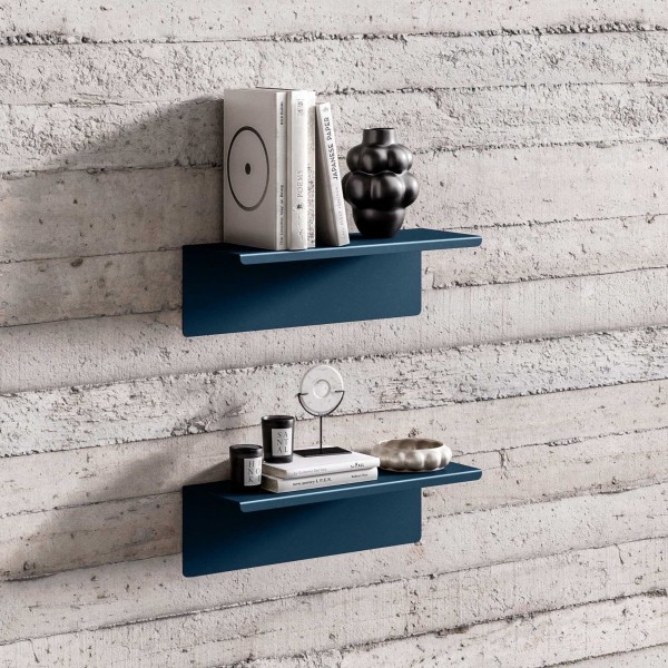 Metalowa półka ścienna Modern Joanne 40 cm, kolor granatowy