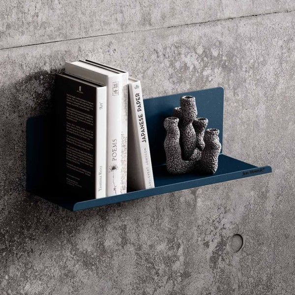 Metalowa półka ścienna Modern Joanne 40 cm, kolor granatowy