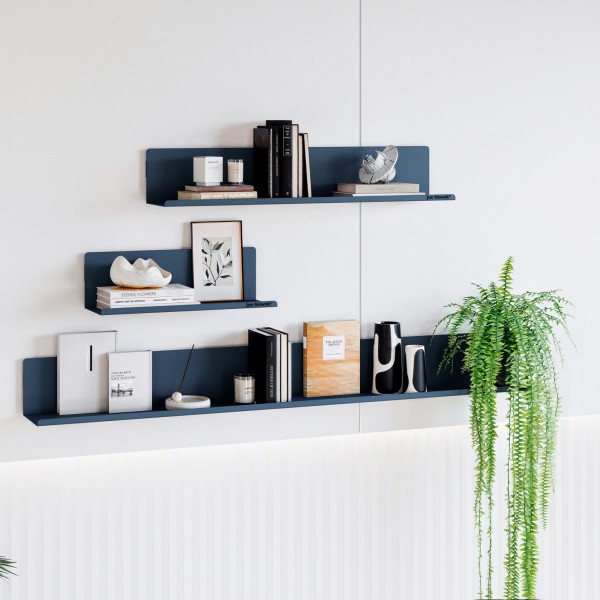 Metalowa półka ścienna Modern Joanne 40 cm, kolor granatowy