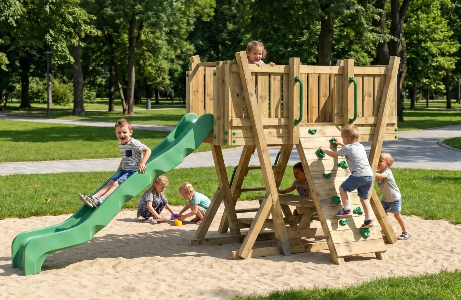 Certyfikowany zestaw na plac zabaw ze stołem piknikowym FunForte II