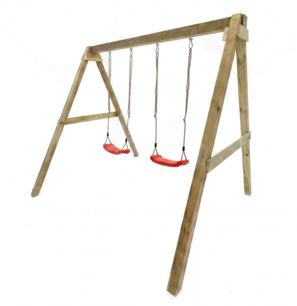 Huśtawka ogrodowa drewniana podwójna dla dzieci Max Play Double Swing