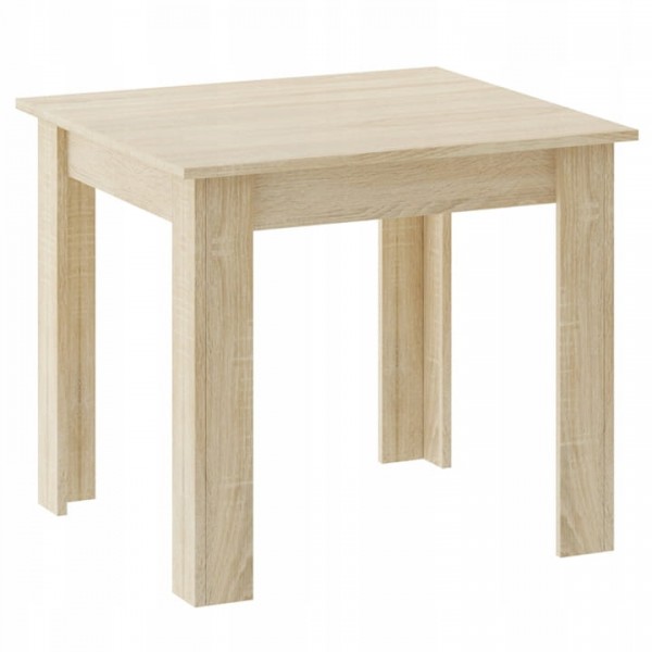 Zestaw stół z 4 krzesłami Savio 019, 80x80 cm, dąb sonoma, krzesła czarne