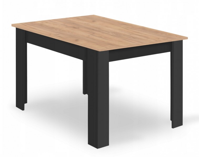Zestaw stół i 4 krzesła Savio 033, 120x80 cm, dąb craft/czarny, krzesła czarne