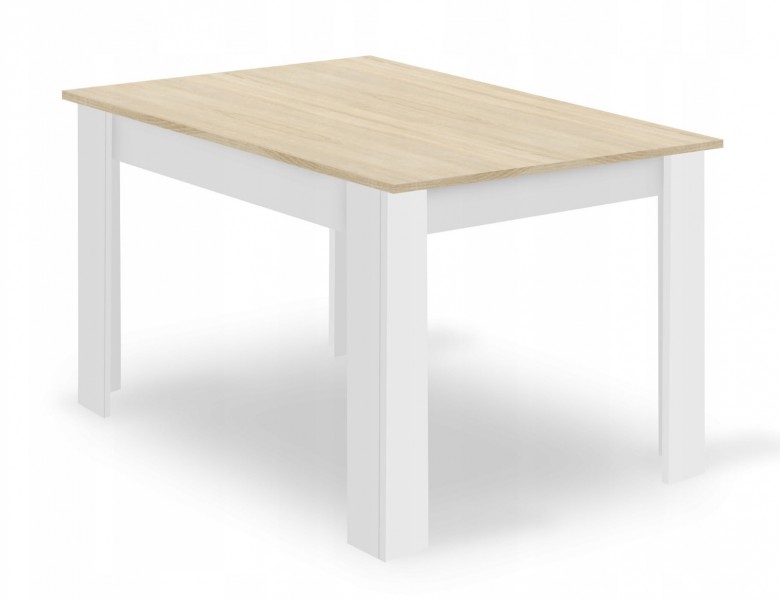 Zestaw stół i 4 krzesła Savio 078, 120x80 cm, dąb sonoma/biały, krzesła białe