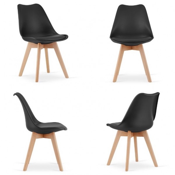 Zestaw stół z krzesłami Dolmo 016 - stół 120x80 cm czarny i 4 czarne krzesła