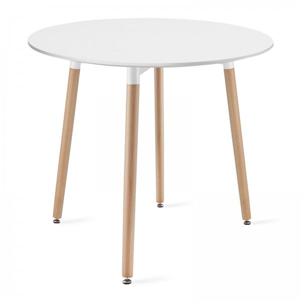 Mały stół z 4 krzesłami - zestaw Molde 038, okrągły stół 80 cm i 4 czarne krzesła