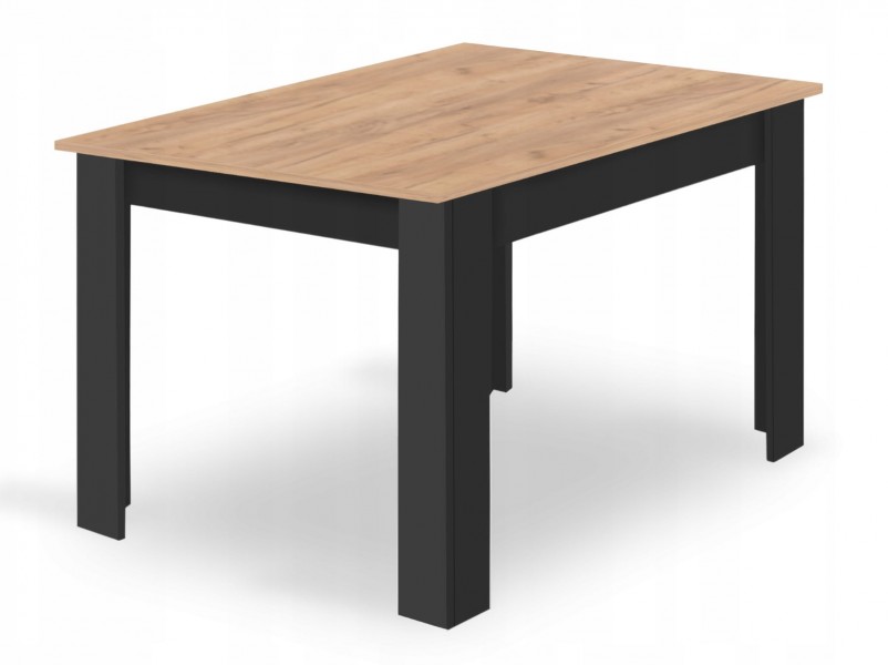 Zestaw jadalniany stół dąb craft 120x80 cm i 4 szare krzesła welurowe Viborg 02