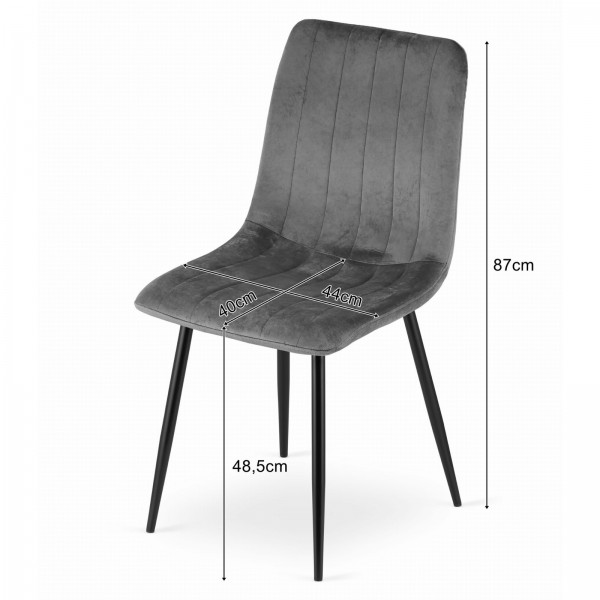Zestaw jadalniany stół dąb craft 120x80 cm i 4 szare krzesła welurowe Viborg 02